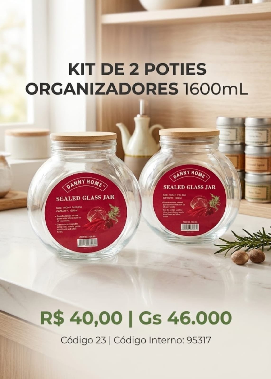 KIT DE POTES ORGANIZADOR 2 PCS