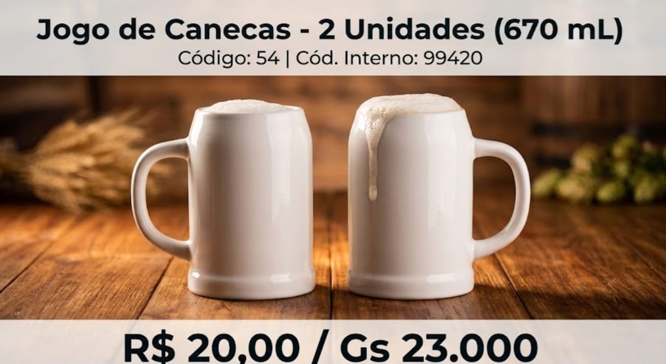 jogo de caneca 2 unidade 670 ml