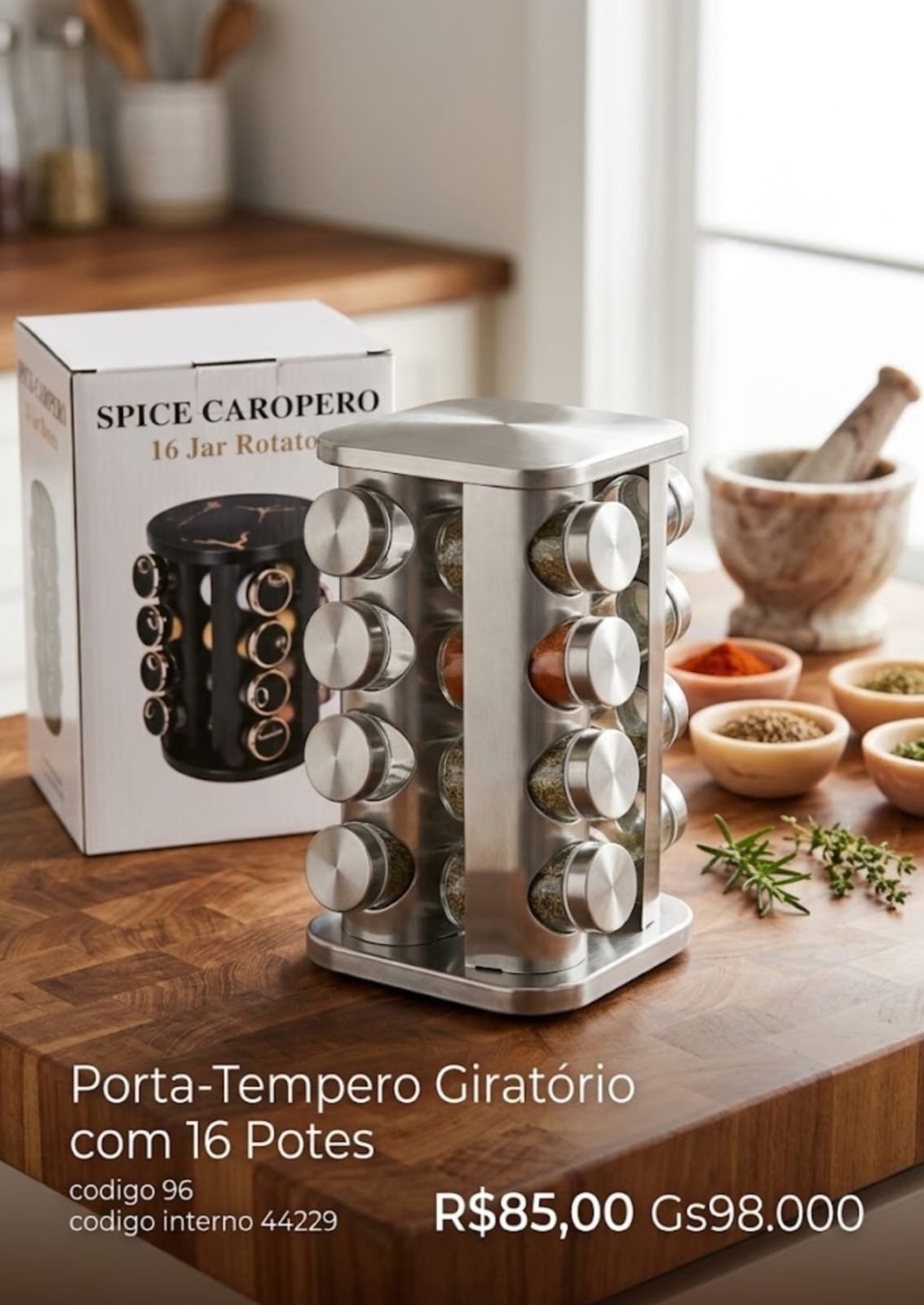 PORTA CONDIMENTO giratorio com 12 potes