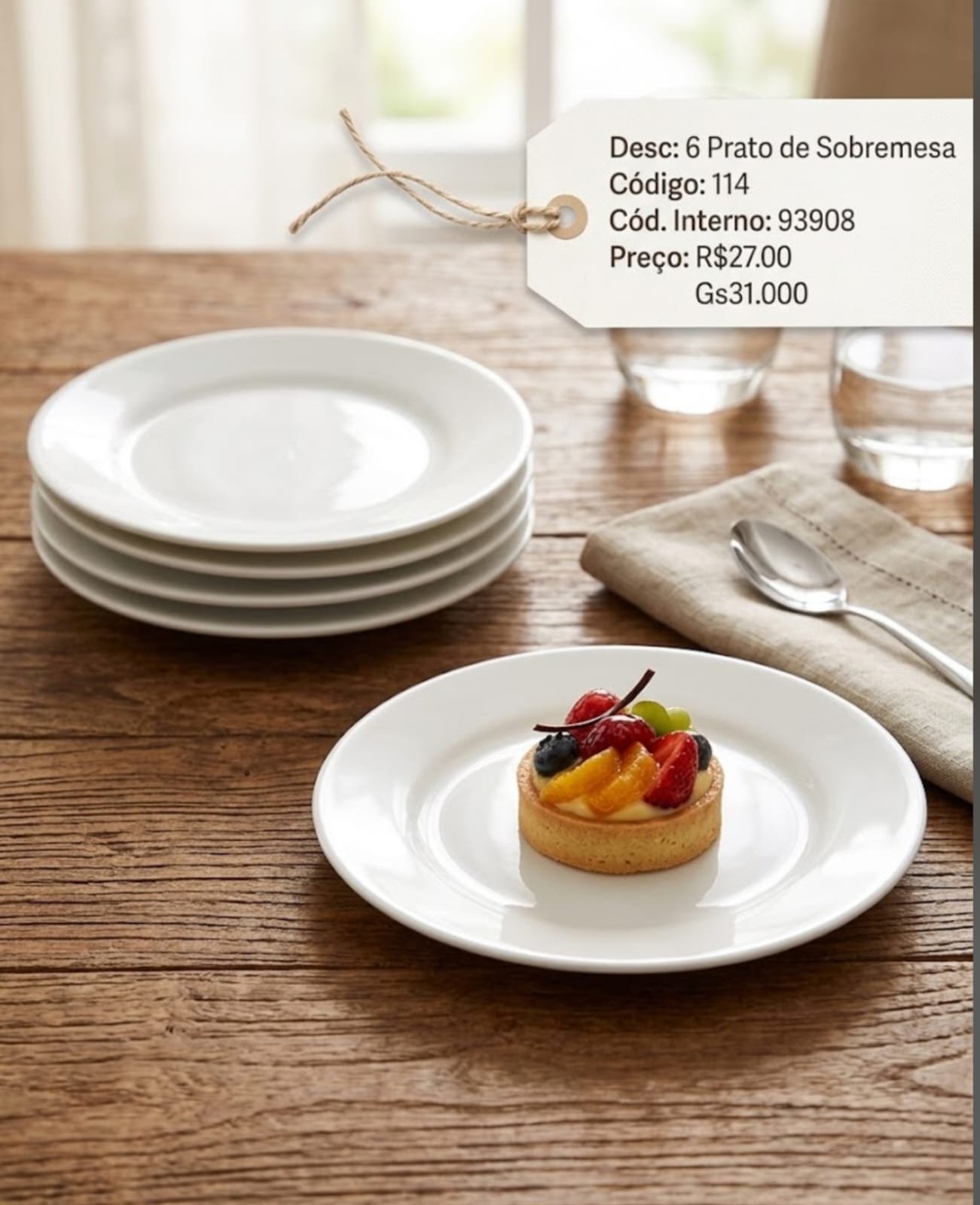 PRATO DE SOBREMESA 6 PCS