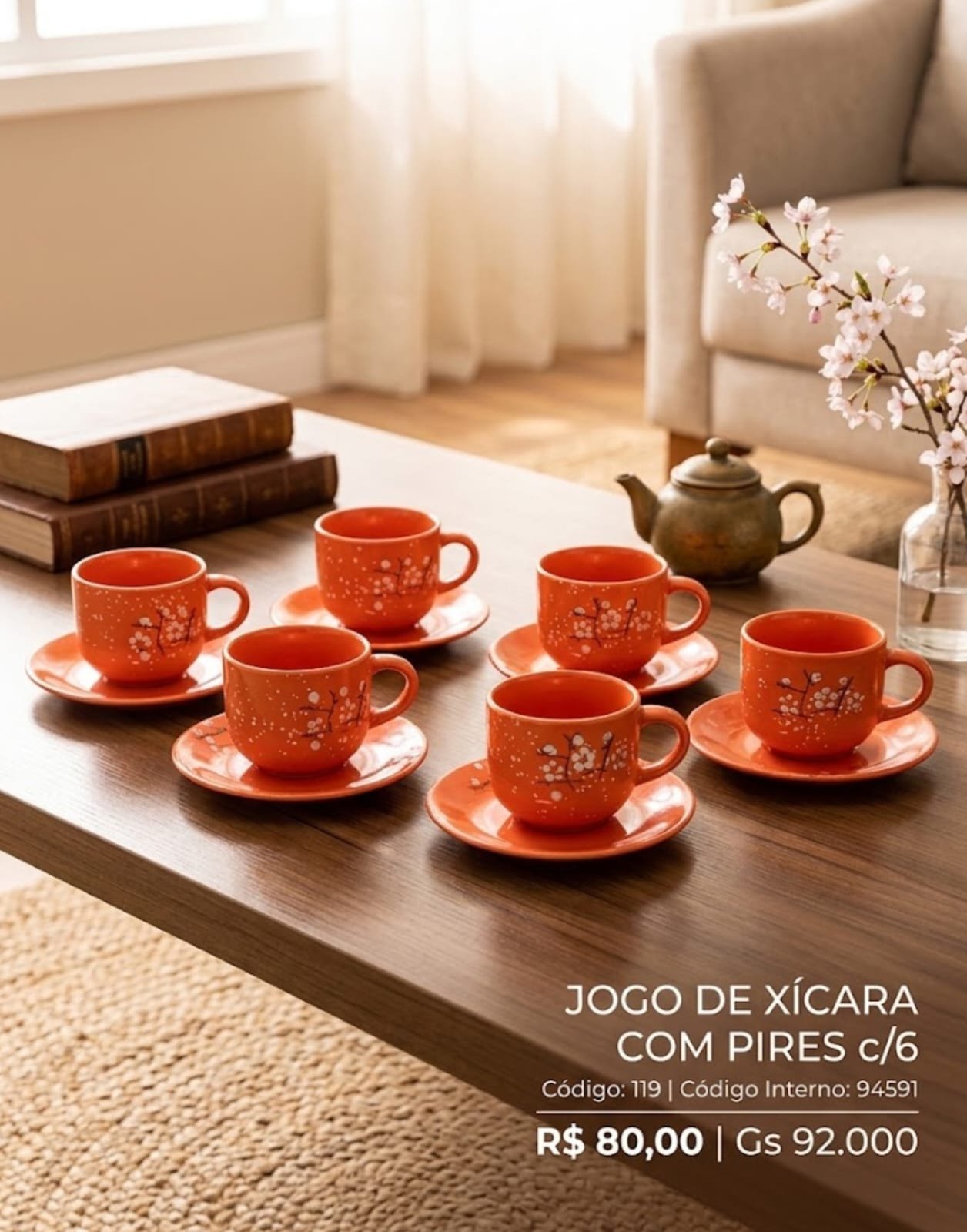 xicara com pires c/6