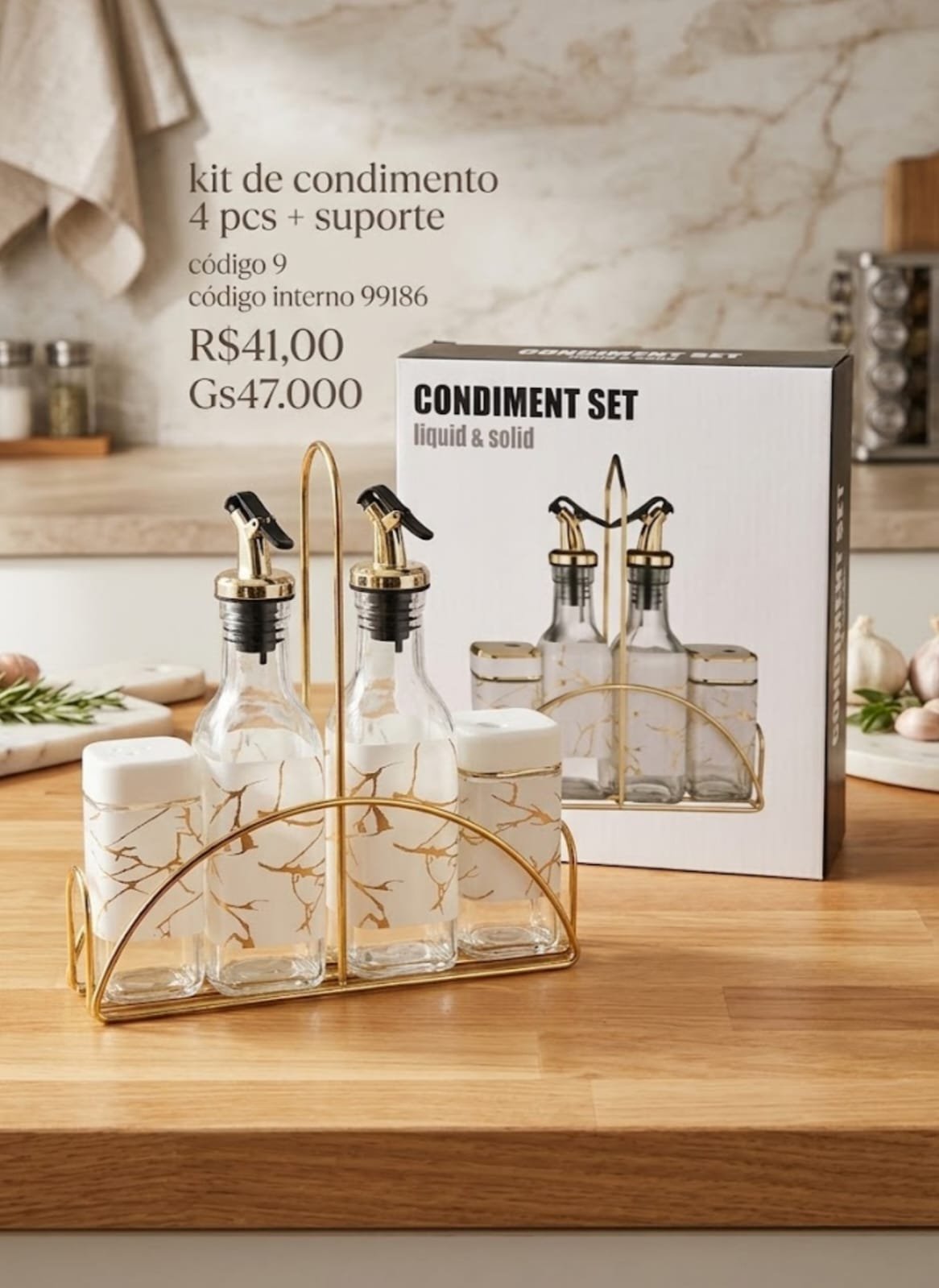 kit de condimente 4 pcs e soporte