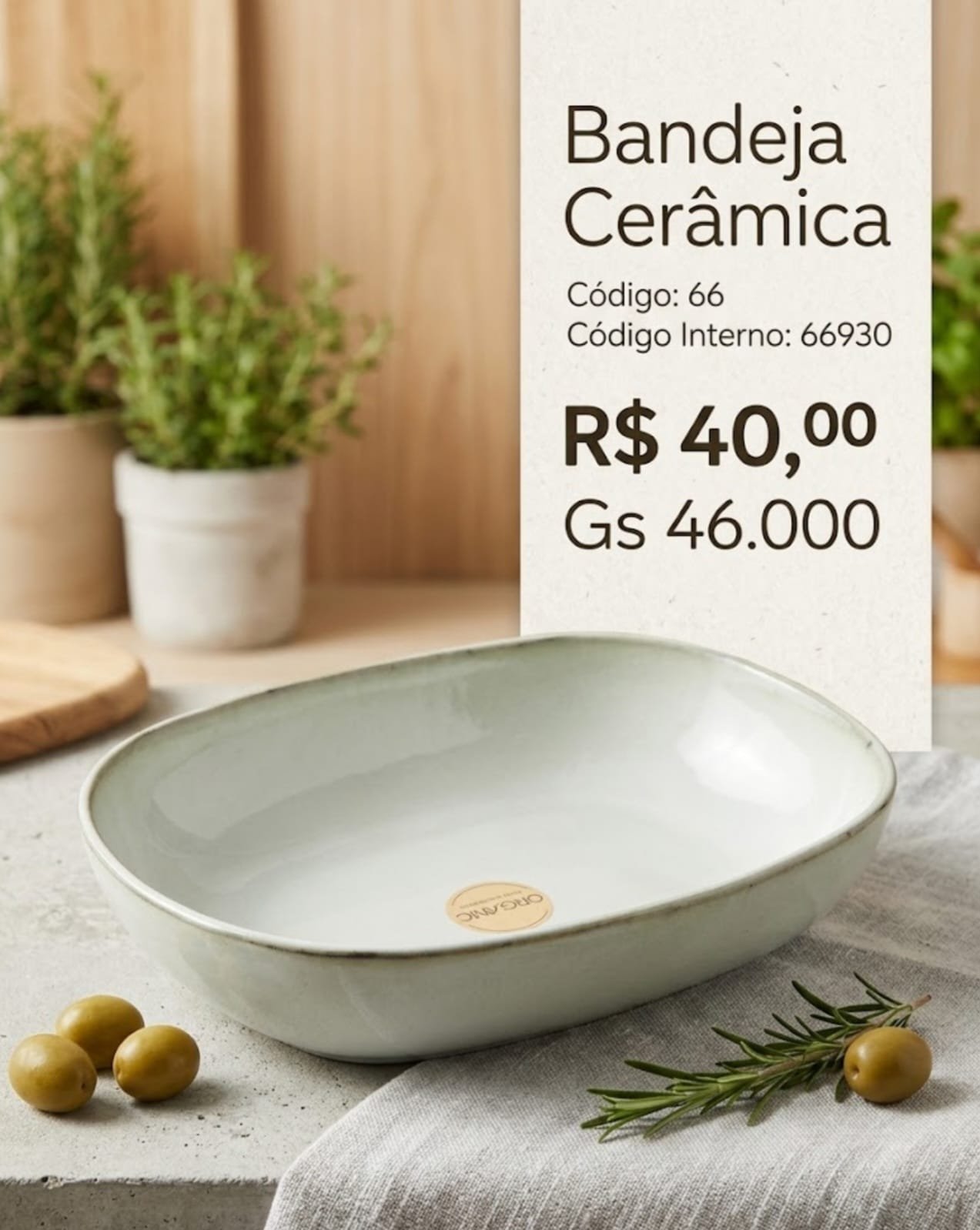 bandeja de ceramica
