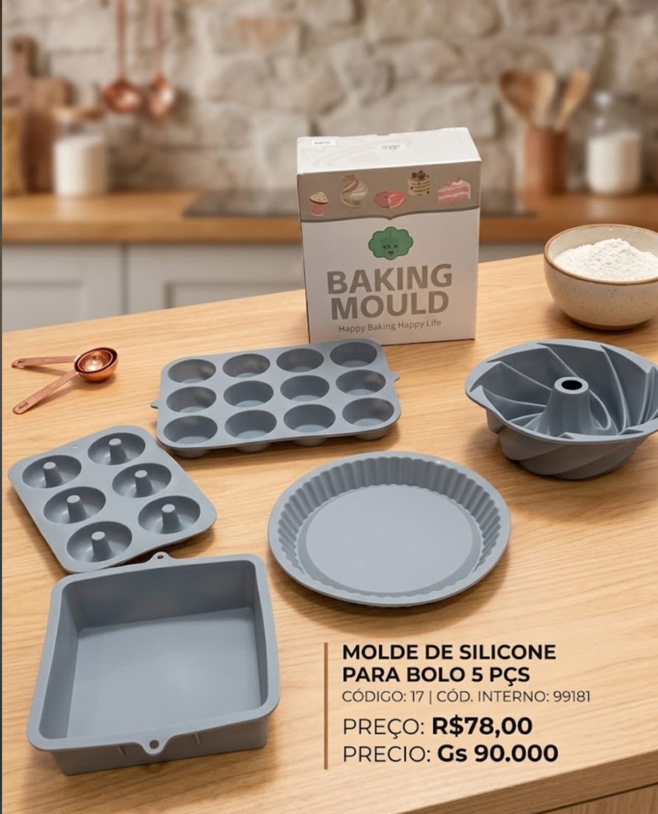 molde de silicone para bolo com 5 pcs