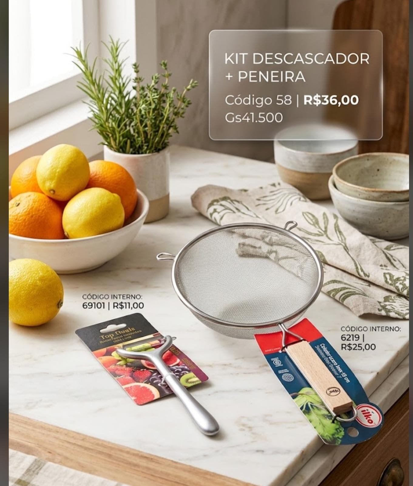 kit de descascador e peneira