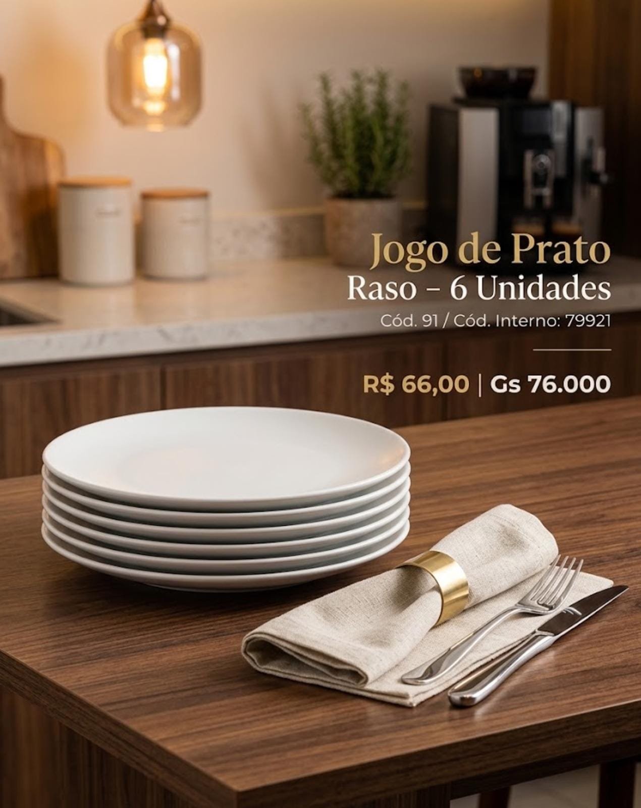 jogo de prato fundo 6 pcs cor franca