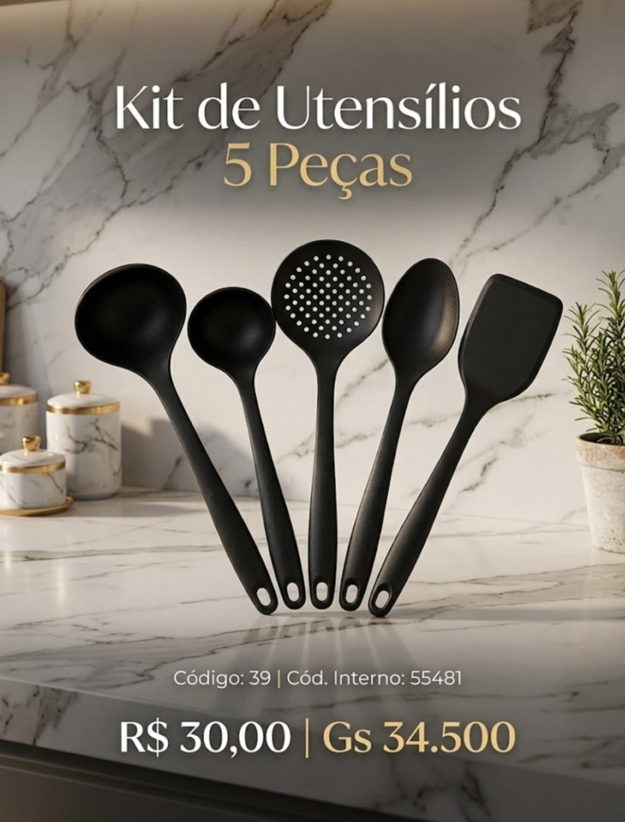kit 5 pcs de utensilios