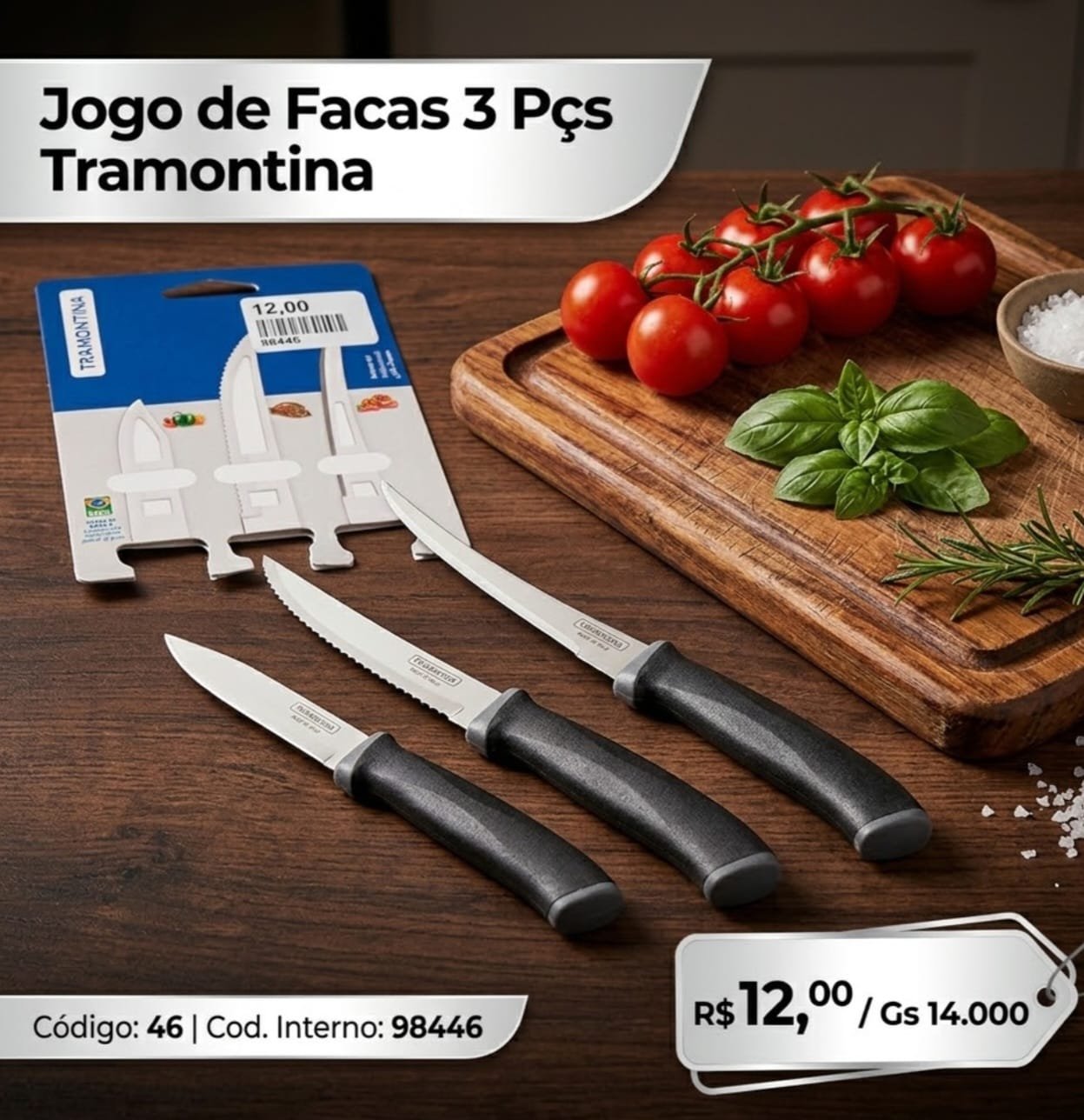 JOGO DE 3 FACA