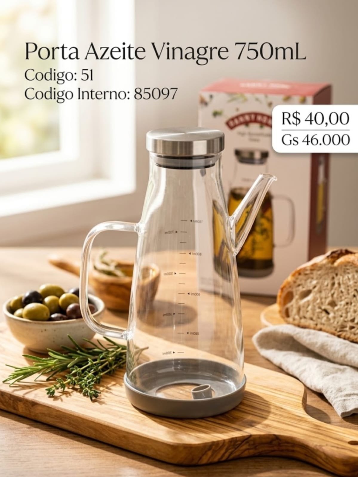 porta vinagre 750 ml
