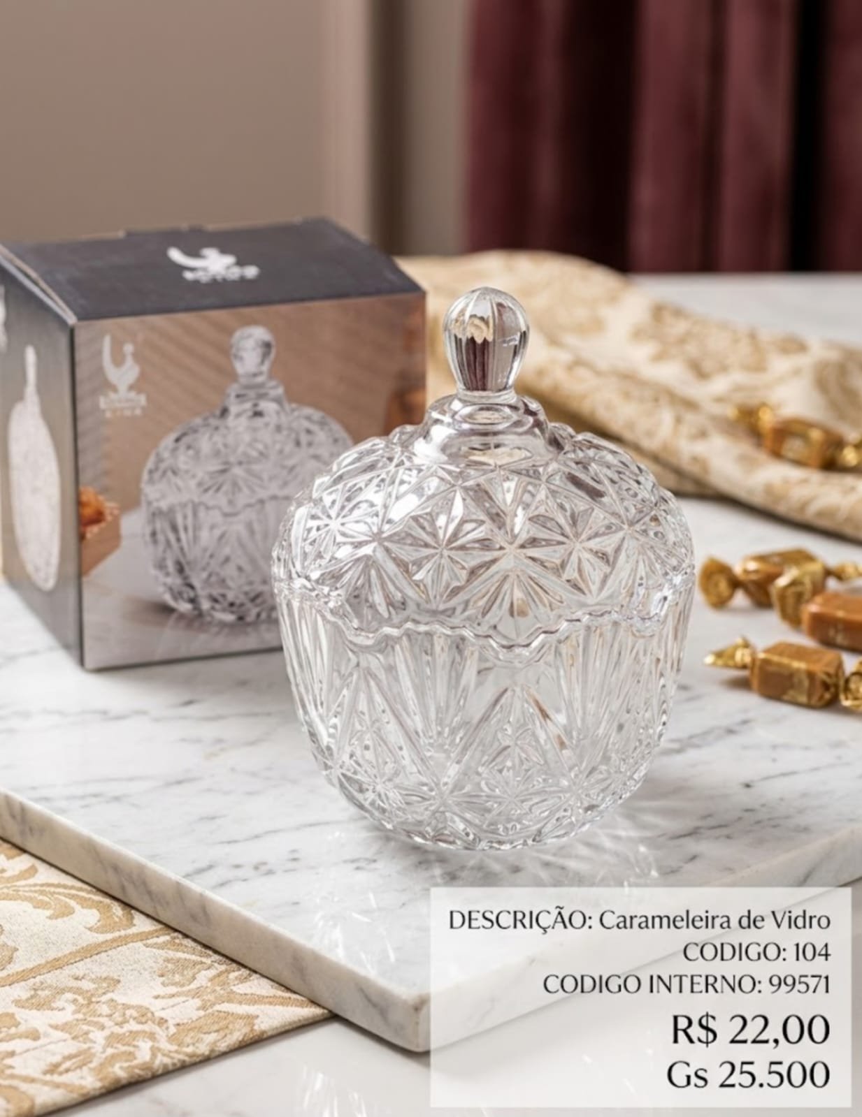 carameleira de vidro