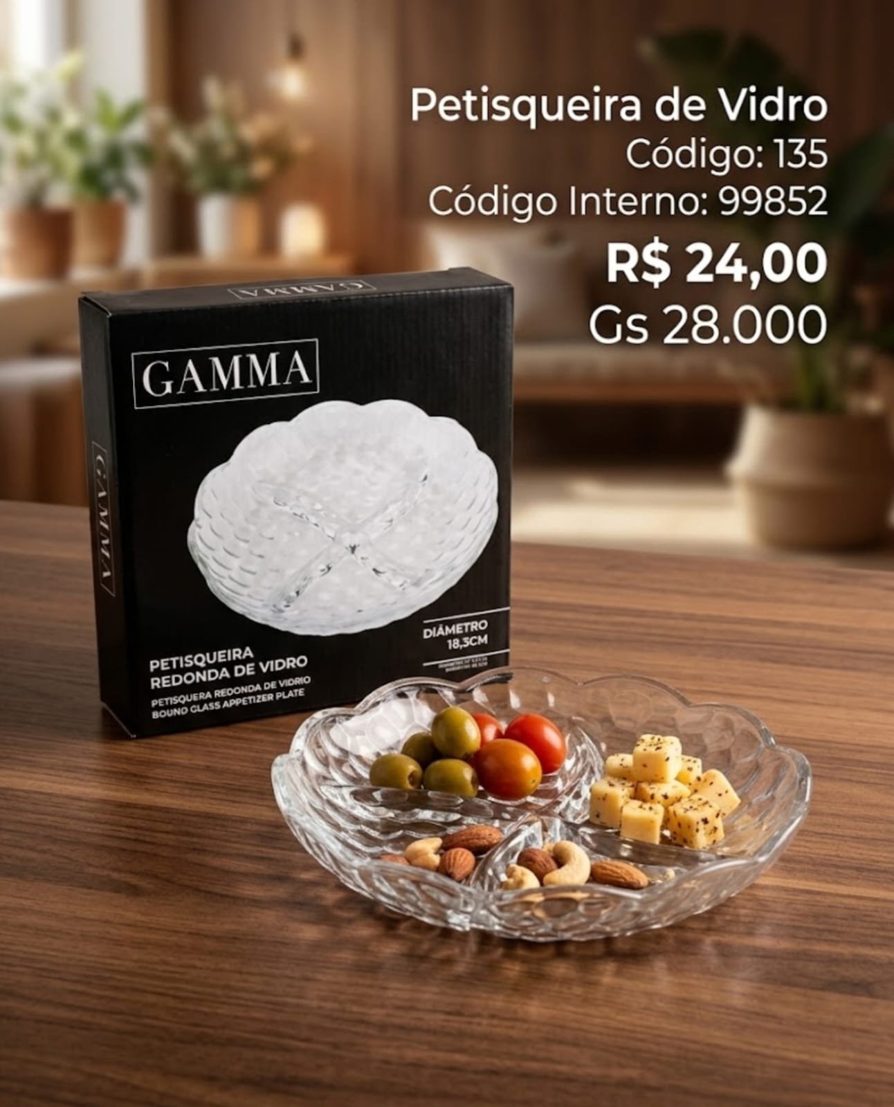 petisqueira de vidro