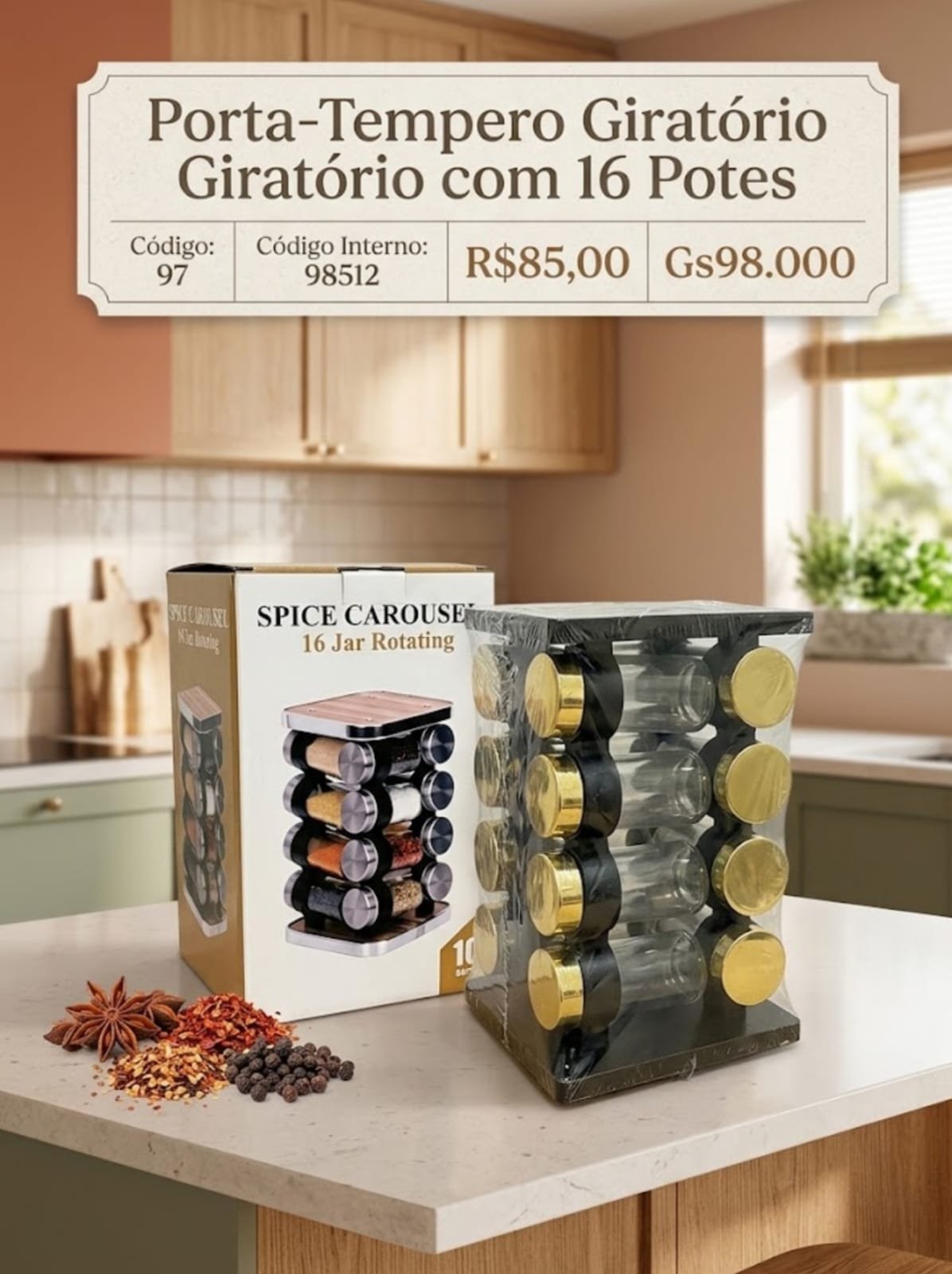 porta temperos 16 potes de vidro